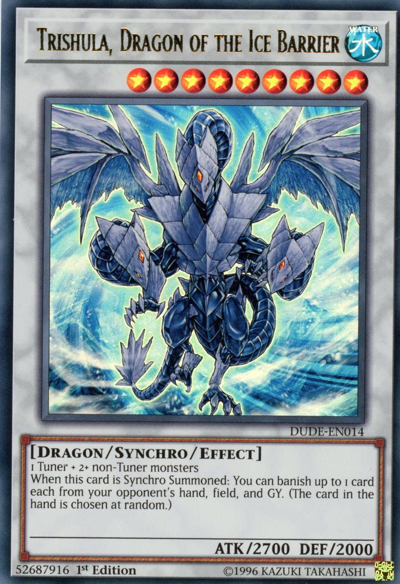 DUDE-EN014 - Trishula, Dragon of the Ice Barrier - Ultra Rare - Effect Synchro Monster - 1st Edition - Duel Devastator