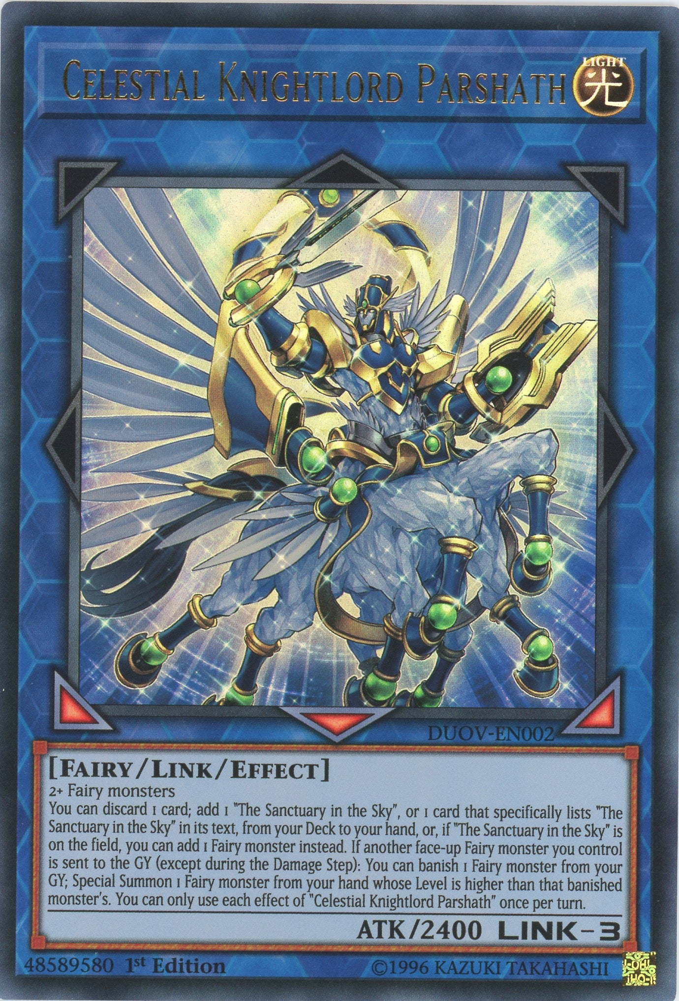 DUOV-EN002 - Celestial Knightlord Parshath - Ultra Rare