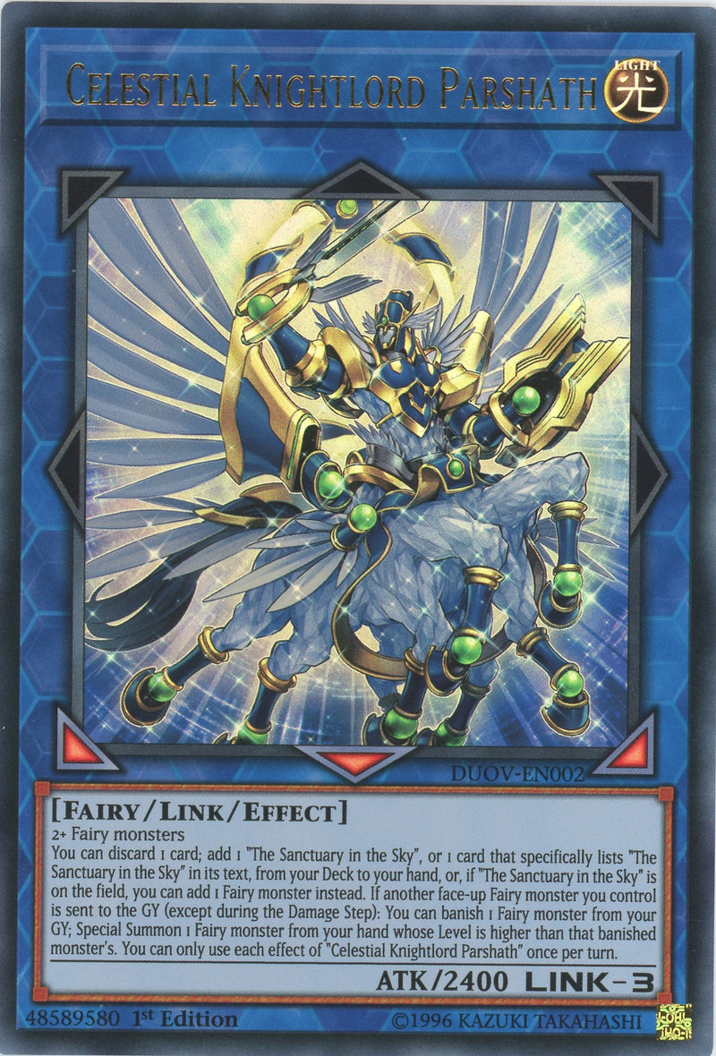 DUOV-EN002 - Celestial Knightlord Parshath - Ultra Rare - Effect Link Monster - Duel Overload