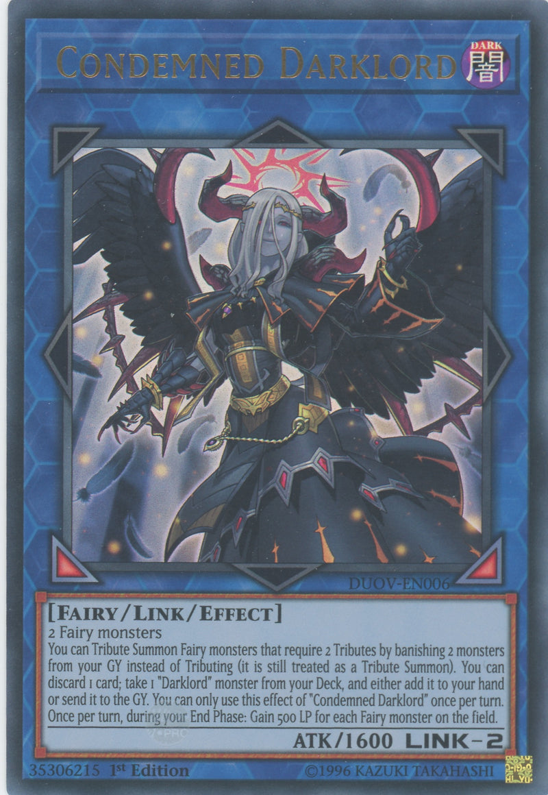 DUOV-EN006 - Condemned Darklord - Ultra Rare - Effect Link Monster - Duel Overload
