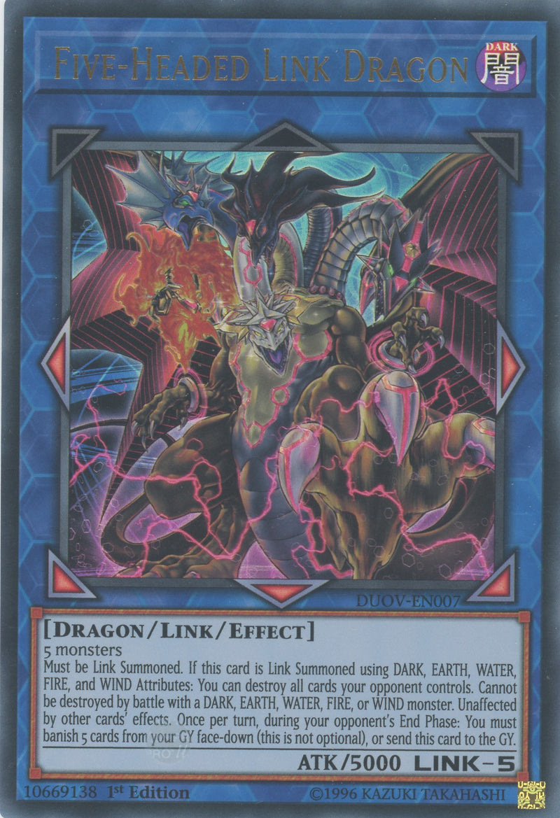 DUOV-EN007 - Five-Headed Link Dragon - Ultra Rare - Effect Link Monster - Duel Overload