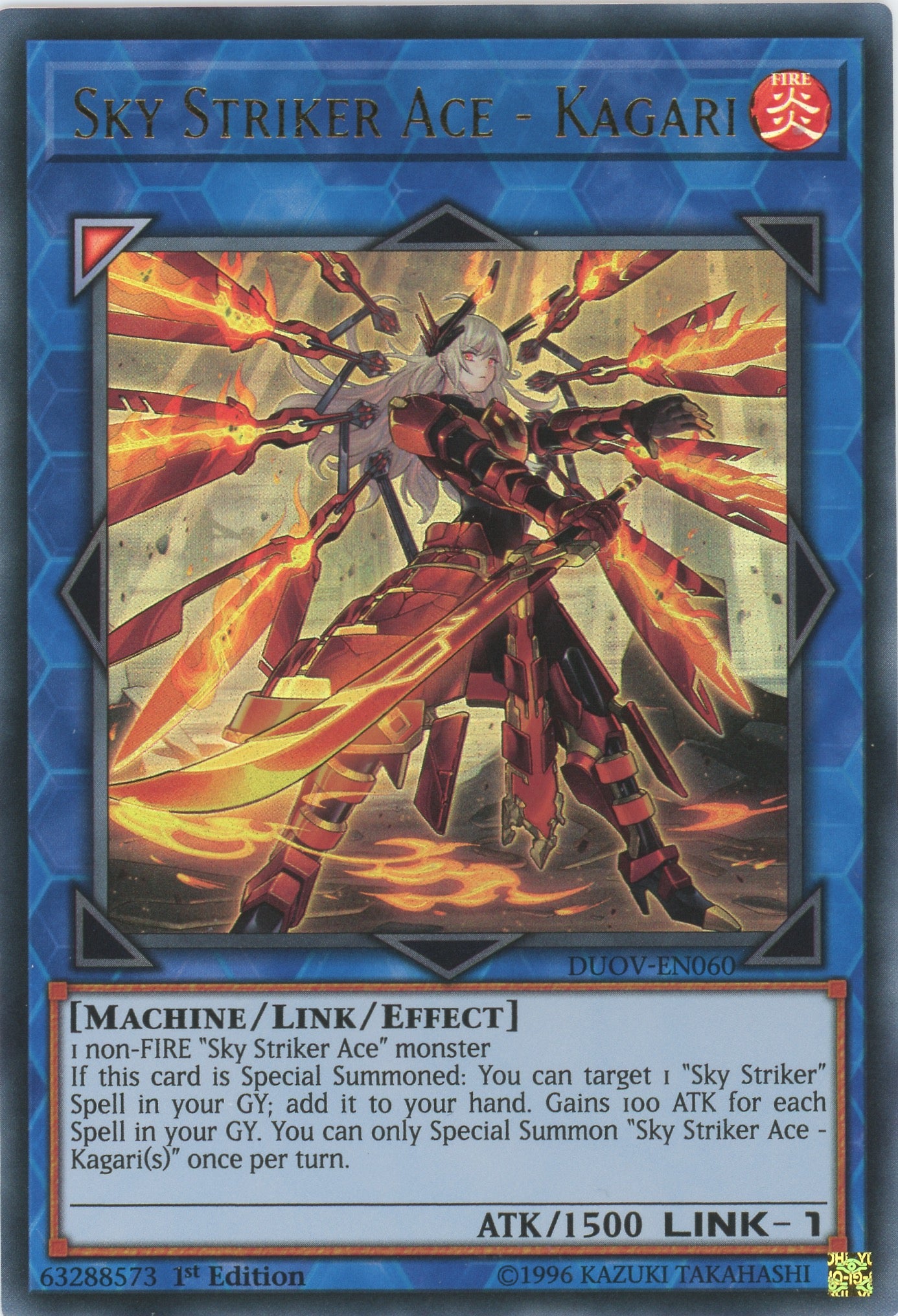 DUOV-EN060 - Sky Striker Ace - Kagari (alternate art) - Ultra Rare - Effect Link Monster - Duel Overload