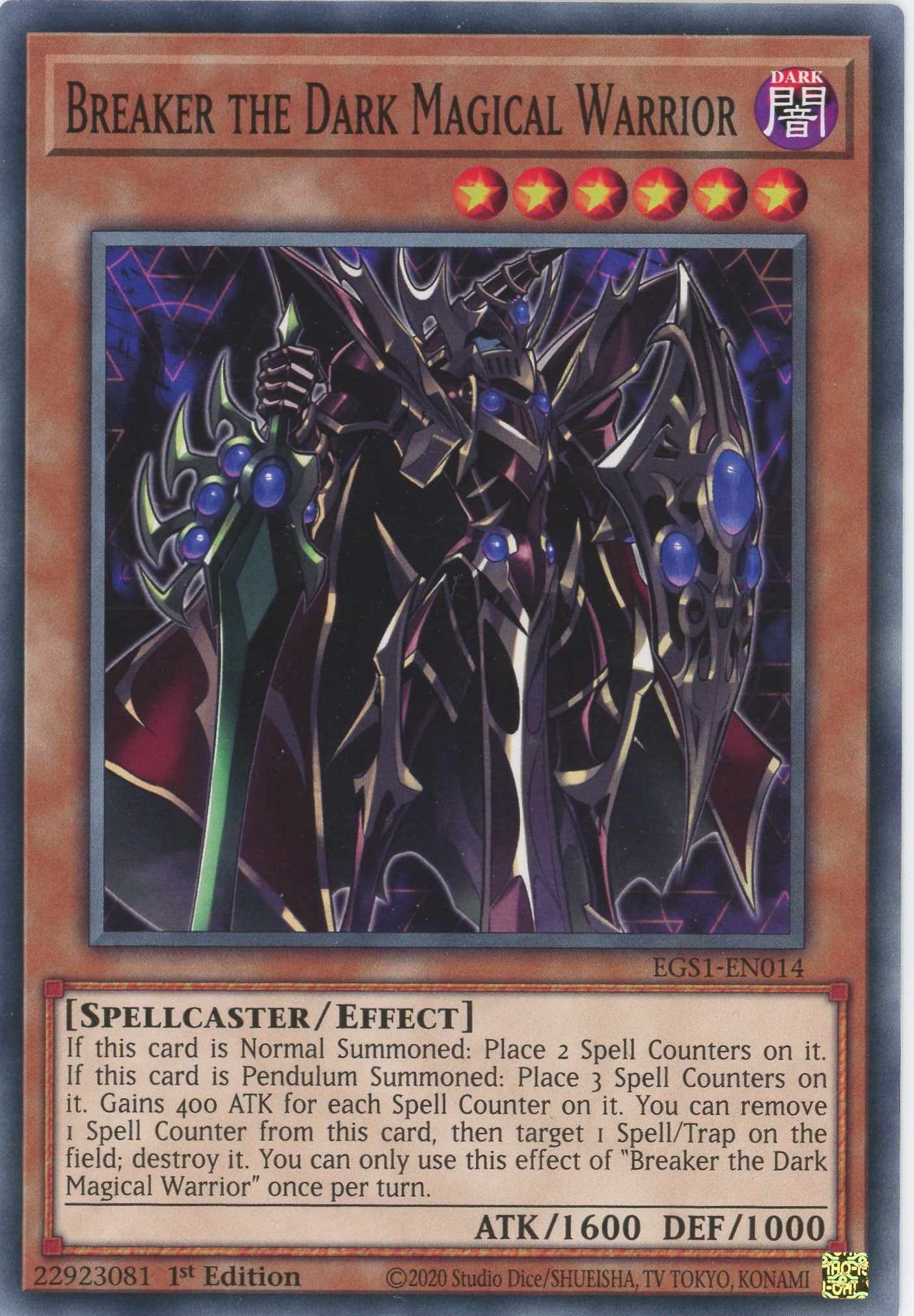 yugioh warrior spellcaster deck EGS1-EN014 - Breaker the Dark Magical Warrior - Common
