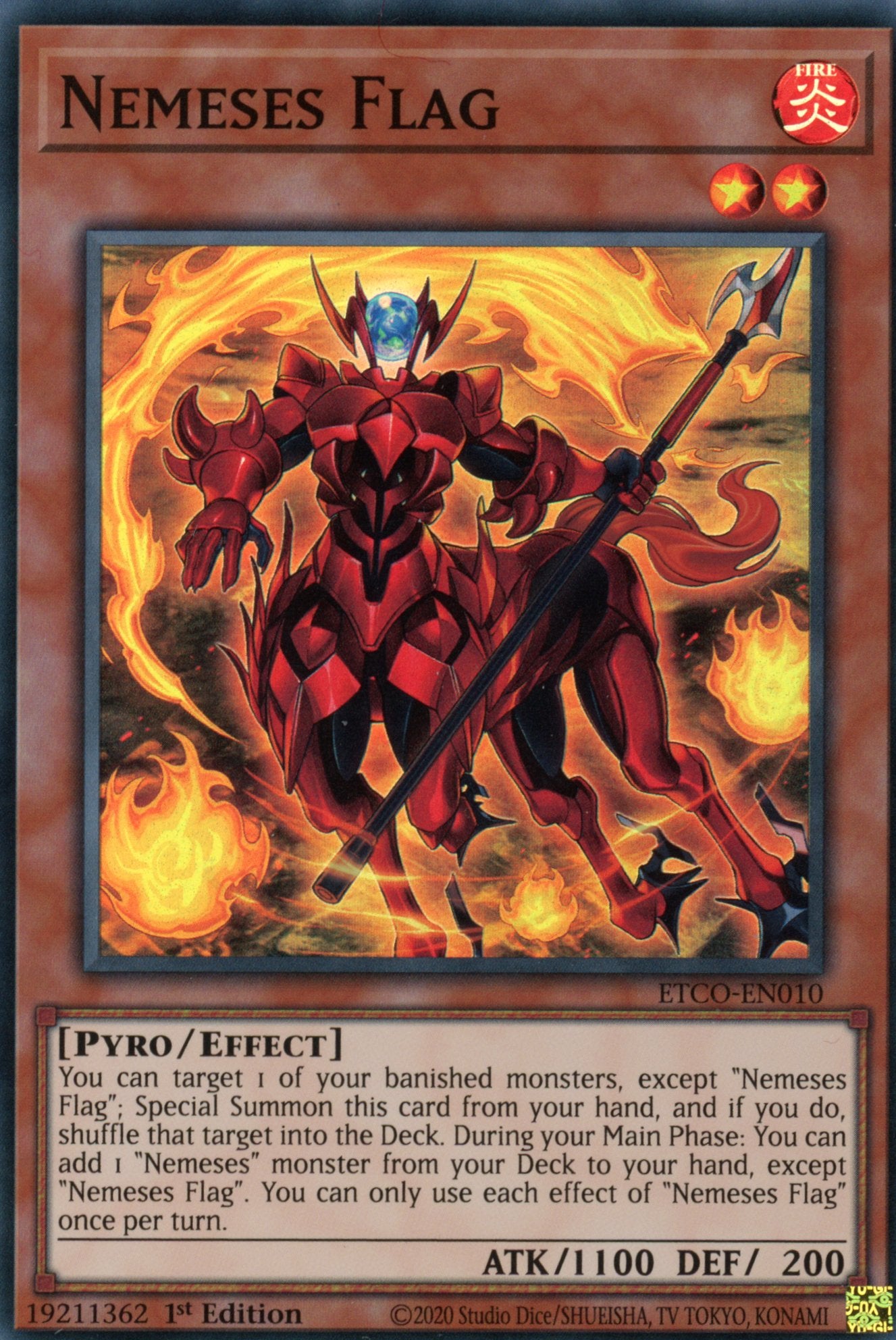 ETCO-EN010 - Nemeses Flag - Super Rare - Effect Monster - Eternity Code ETCO-EN010 - Nemeses Flag - Super Rare - Effect Monster - Eternity Code