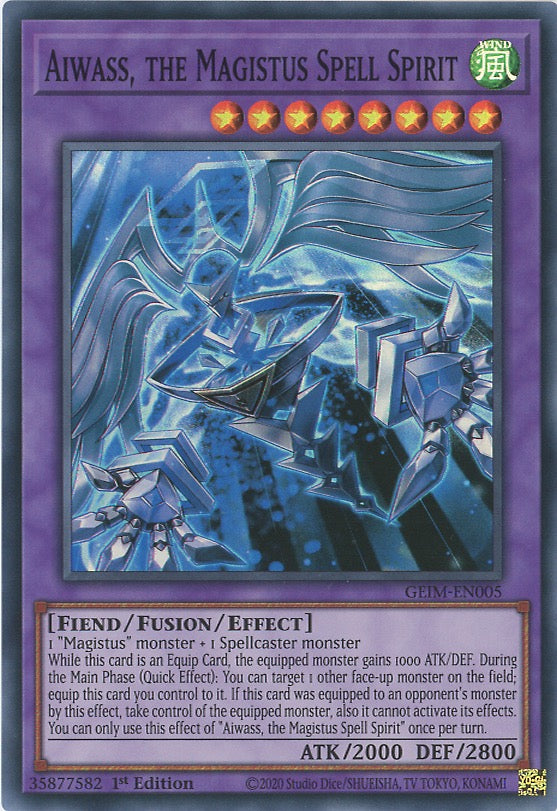 GEIM-EN005 - Aiwass the Magistus Spell Spirit - Super Rare - Effect Fusion Monster - Genesis Impact