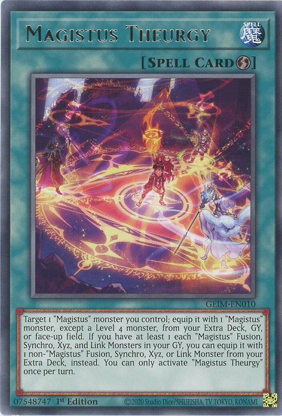 GEIM-EN010 - Magistus Theurgy - Rare - Quick-Play Spell - Genesis Impa GEIM-EN010 - Magistus Theurgy - Rare - Quick-Play Spell - Genesis Impa