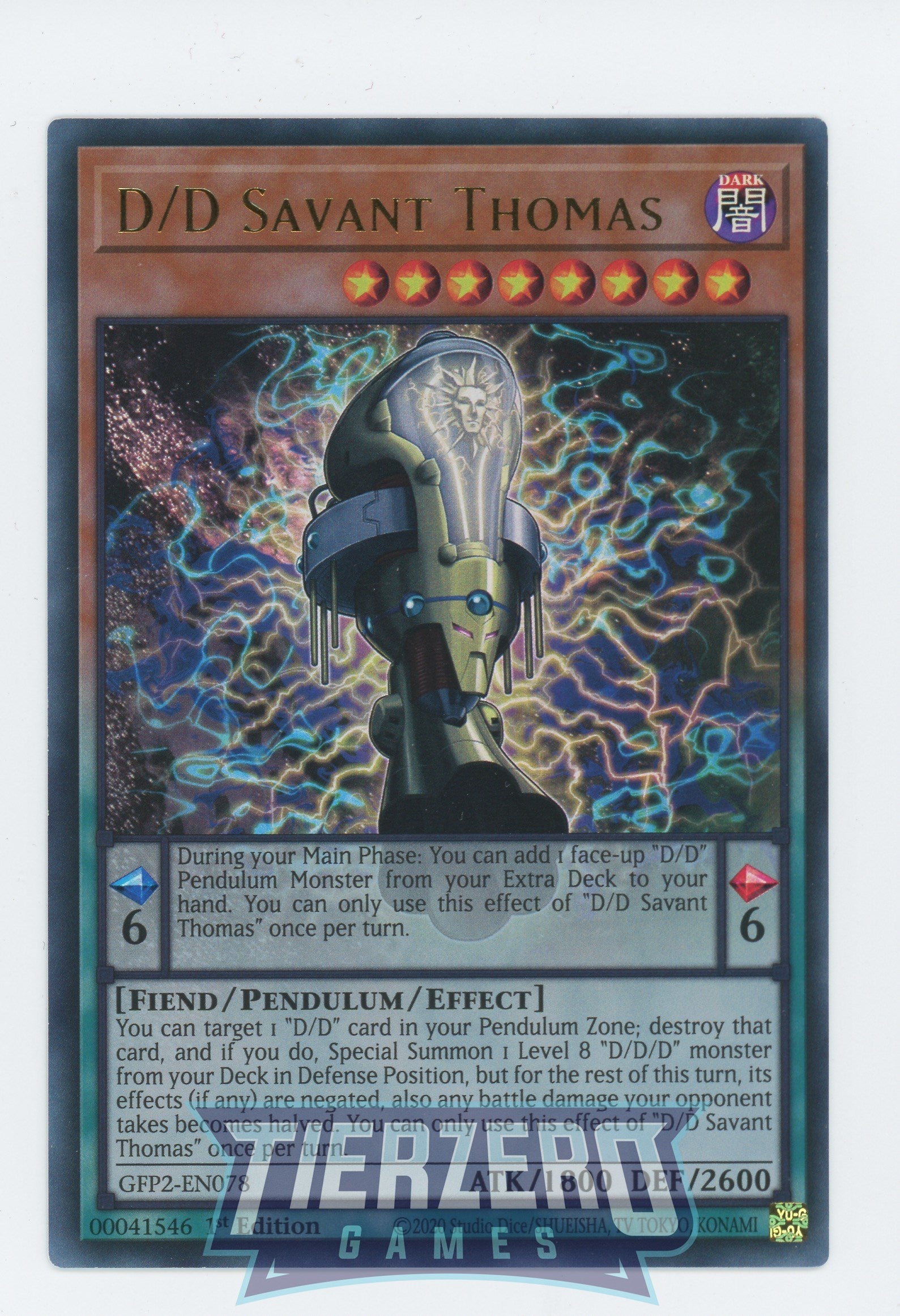 GFP2-EN078 - D/D Savant Thomas - Ultra Rare - Effect Pendulum Monster - Ghosts from the Past the 2nd Haunting GFP2-EN078 - D/D Savant Thomas - Ultra Rare - Effect Pendulum Monster - Ghosts from the Past the 2nd Haunting