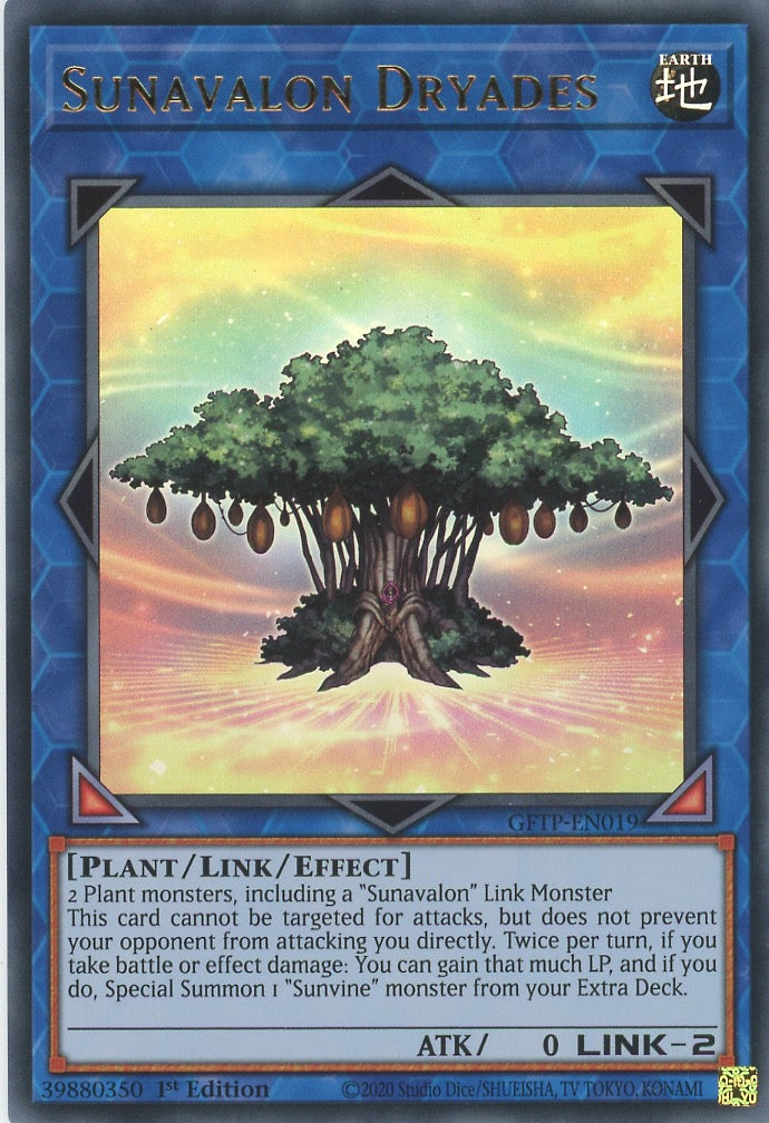 yugioh sunavalon deck GFTP-EN019 - Sunavalon Dryades - Ultra Rare - Effect Link Monster