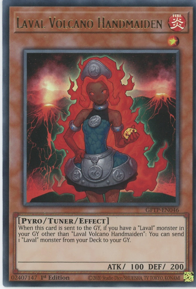 GFTP-EN046 - Laval Volcano Handmaiden - Ultra Rare - Effect Tuner mons GFTP-EN046 - Laval Volcano Handmaiden - Ultra Rare - Effect Tuner mons