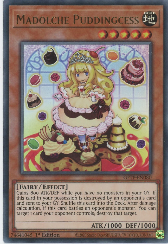 madolche card sleeves GFTP-EN080 - Madolche Puddingcess - Ultra Rare - Effect Monster