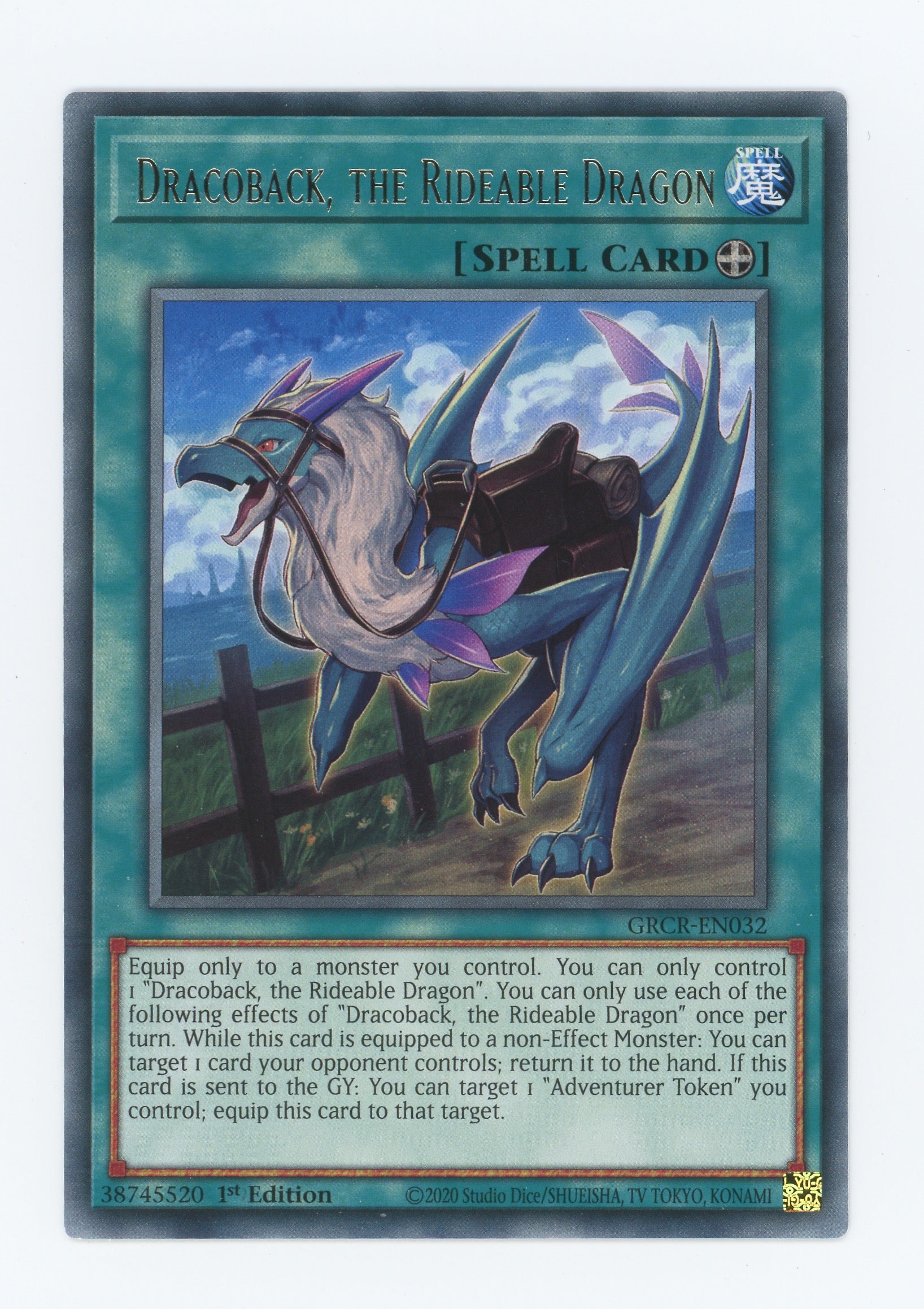 GRCR-EN032 - Dracoback, the Rideable Dragon - Rare - Equip Spell - The GRCR-EN032 - Dracoback, the Rideable Dragon - Rare - Equip Spell - The