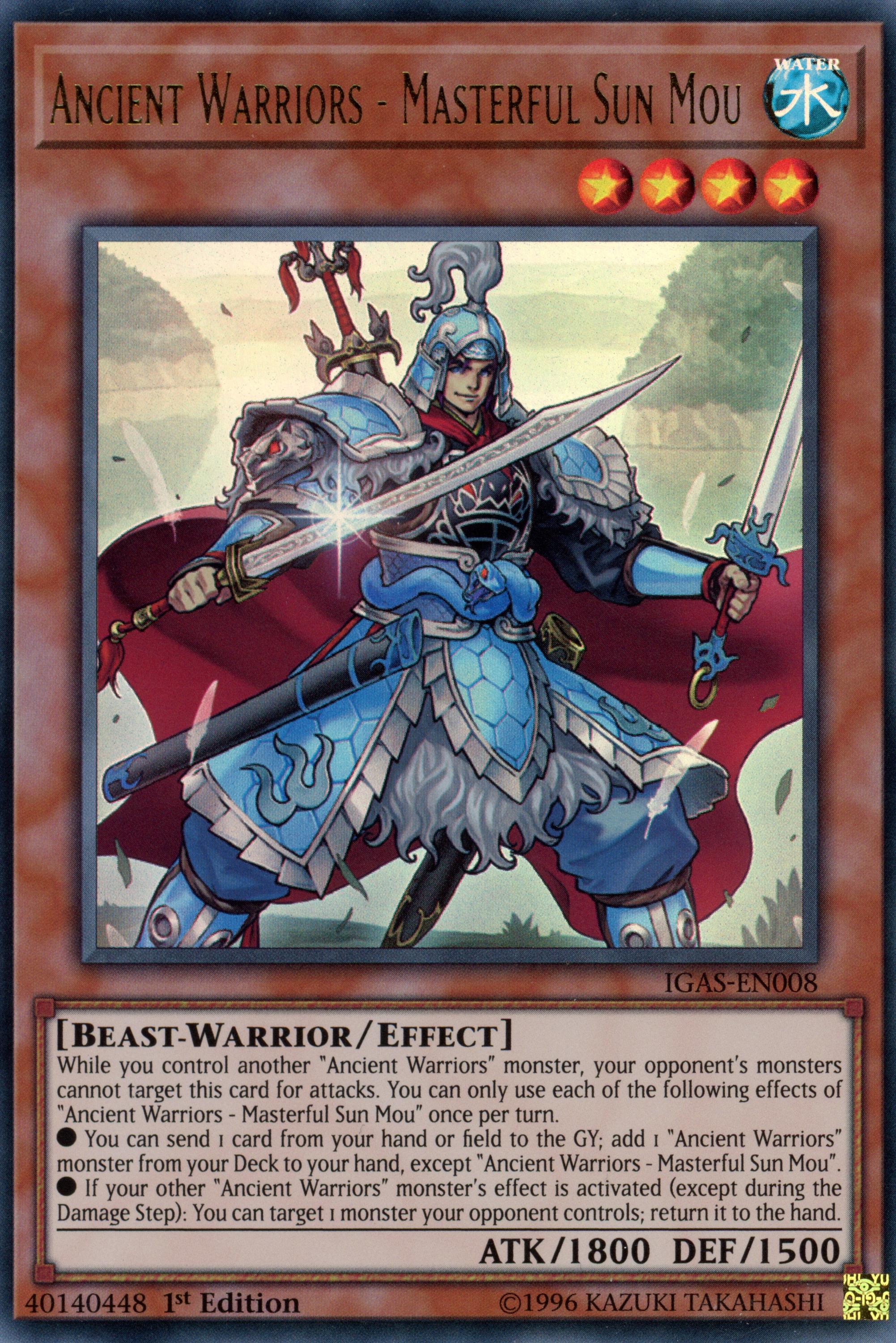 IGAS-EN008 - "Ancient Warriors - Masterful Sun Mou" - Ultra Rare - Effect Monster - - Ignition Assault
