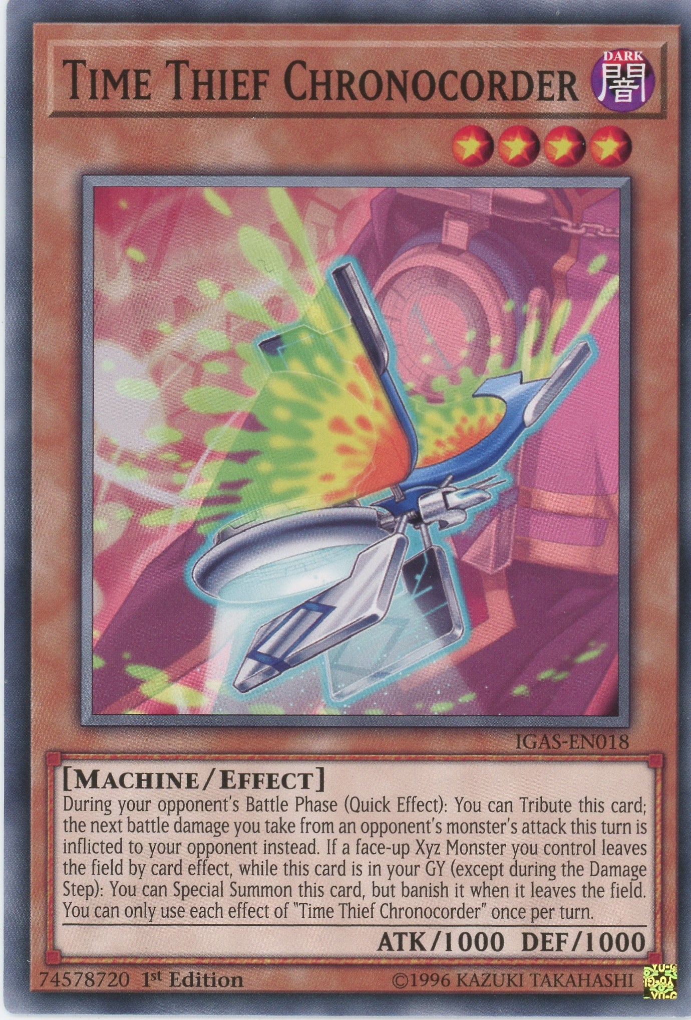 IGAS-EN018 - "Time Thief Chronocorder" - Common - Effect Monster - - Ignition Assault