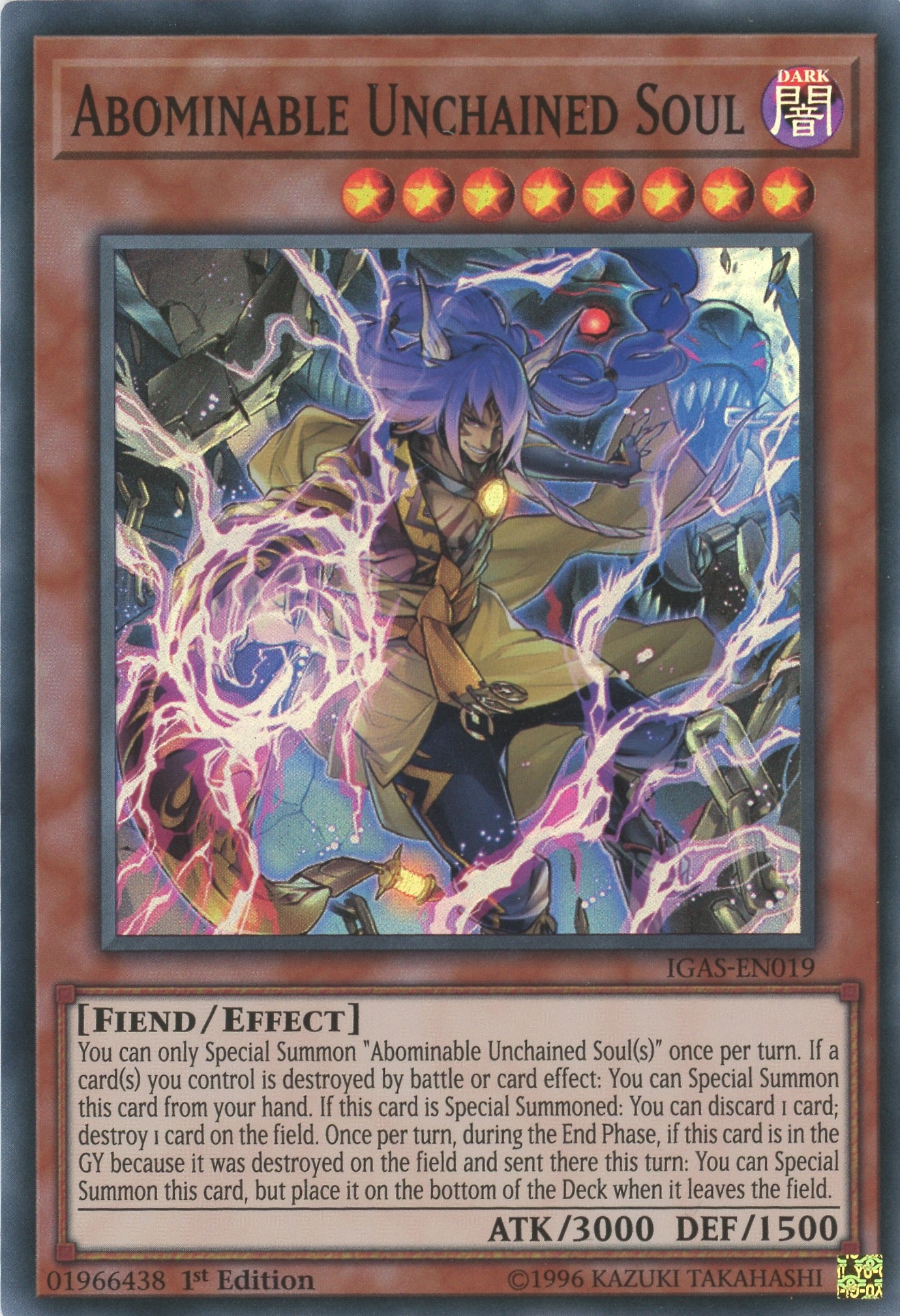 IGAS-EN019 - "Abominable Unchained Soul" - Super Rare - Effect Monster - - Ignition Assault