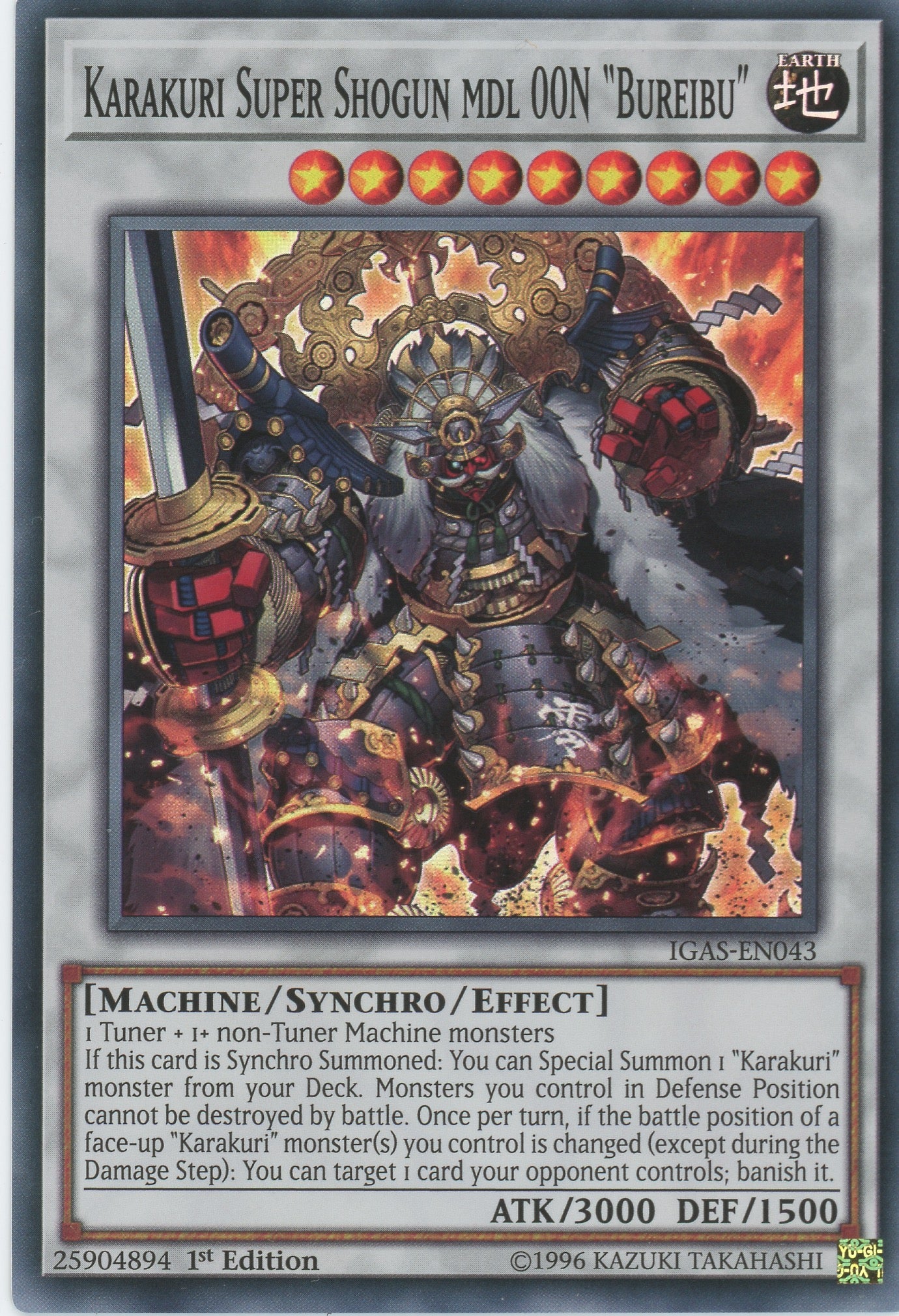 IGAS-EN043 - "Karakuri Super Shogun mdl 00N "Bureibu"" - Super Rare - Effect Synchro Monster - - Ignition Assault