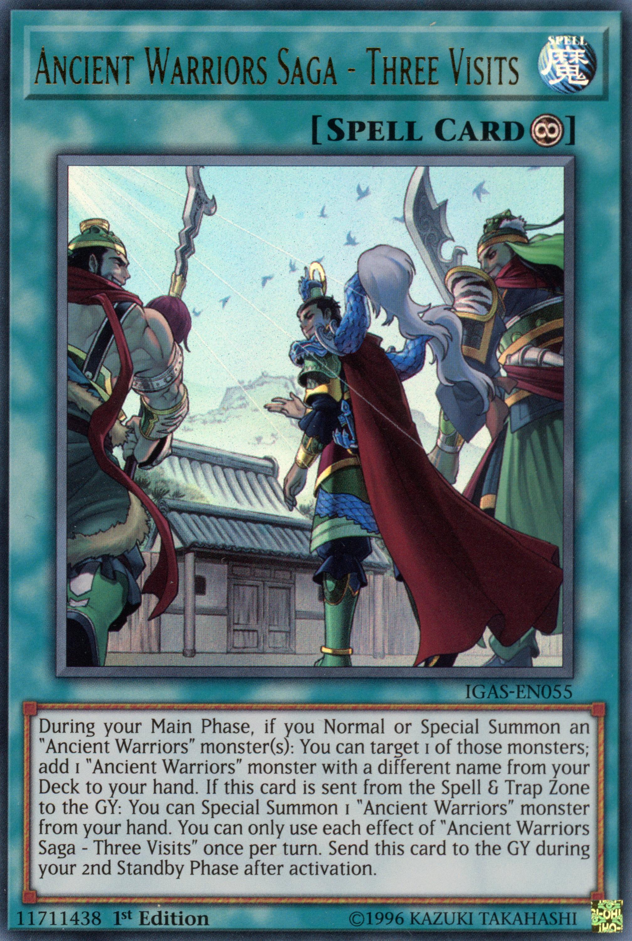 IGAS-EN055 - "Ancient Warriors Saga - Three Visits" - Ultra Rare - Continuous Spell - - Ignition Assault