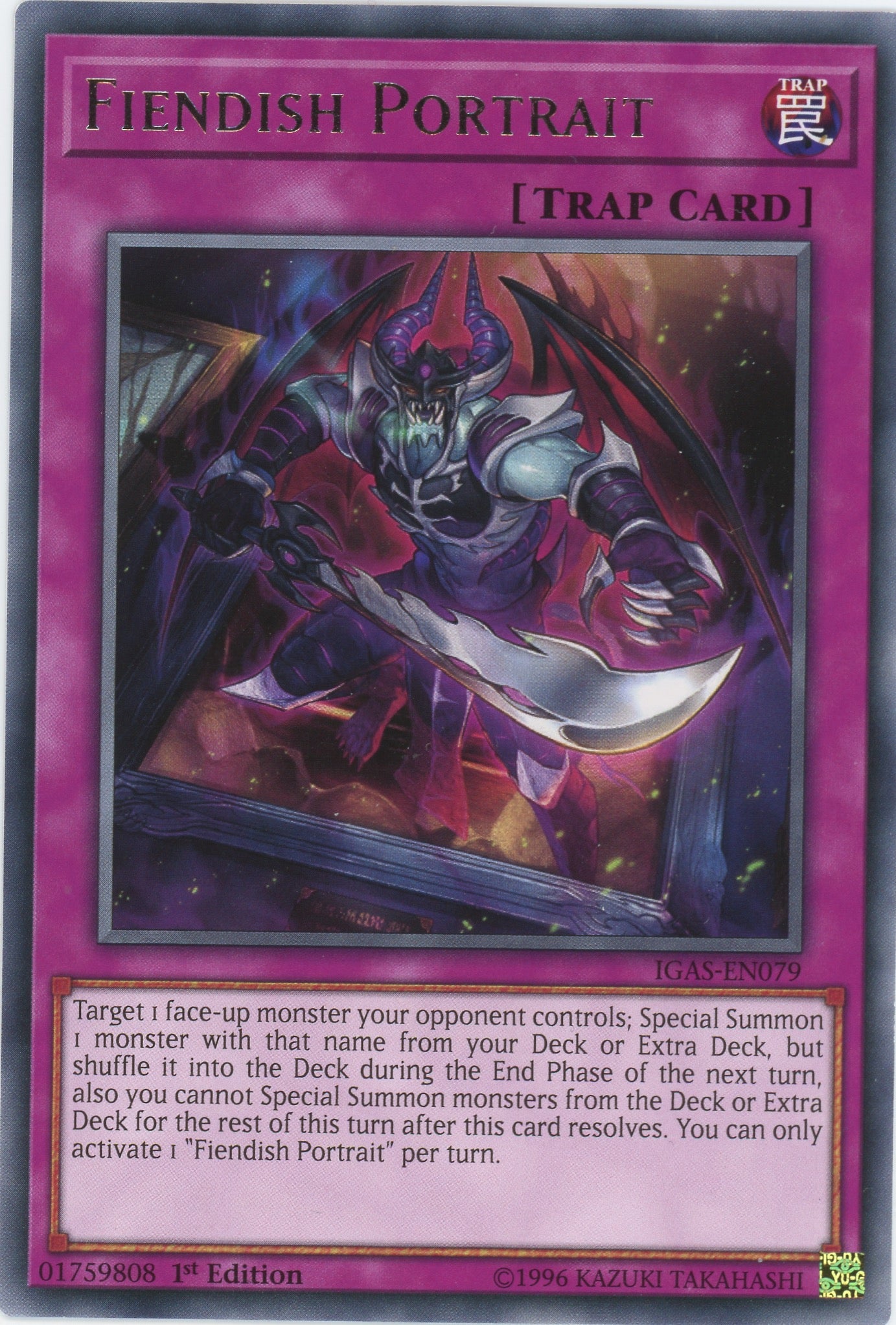 IGAS-EN079 - "Fiendish Portrait" - Rare - Normal Trap - - Ignition Assault