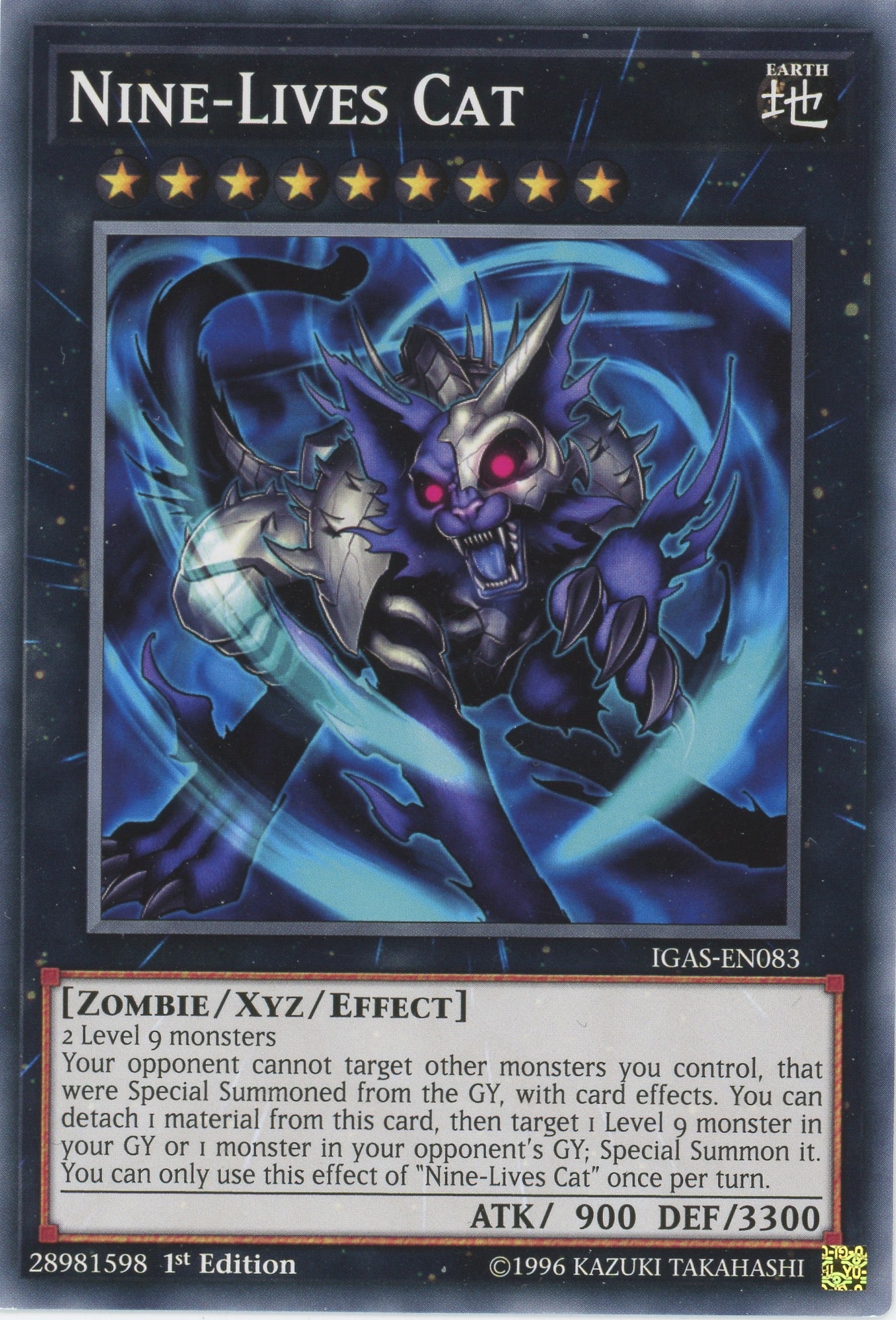IGAS-EN083 - "Nine-Lives Cat" - Common - Effect Xyz Monster - - Ignition Assault