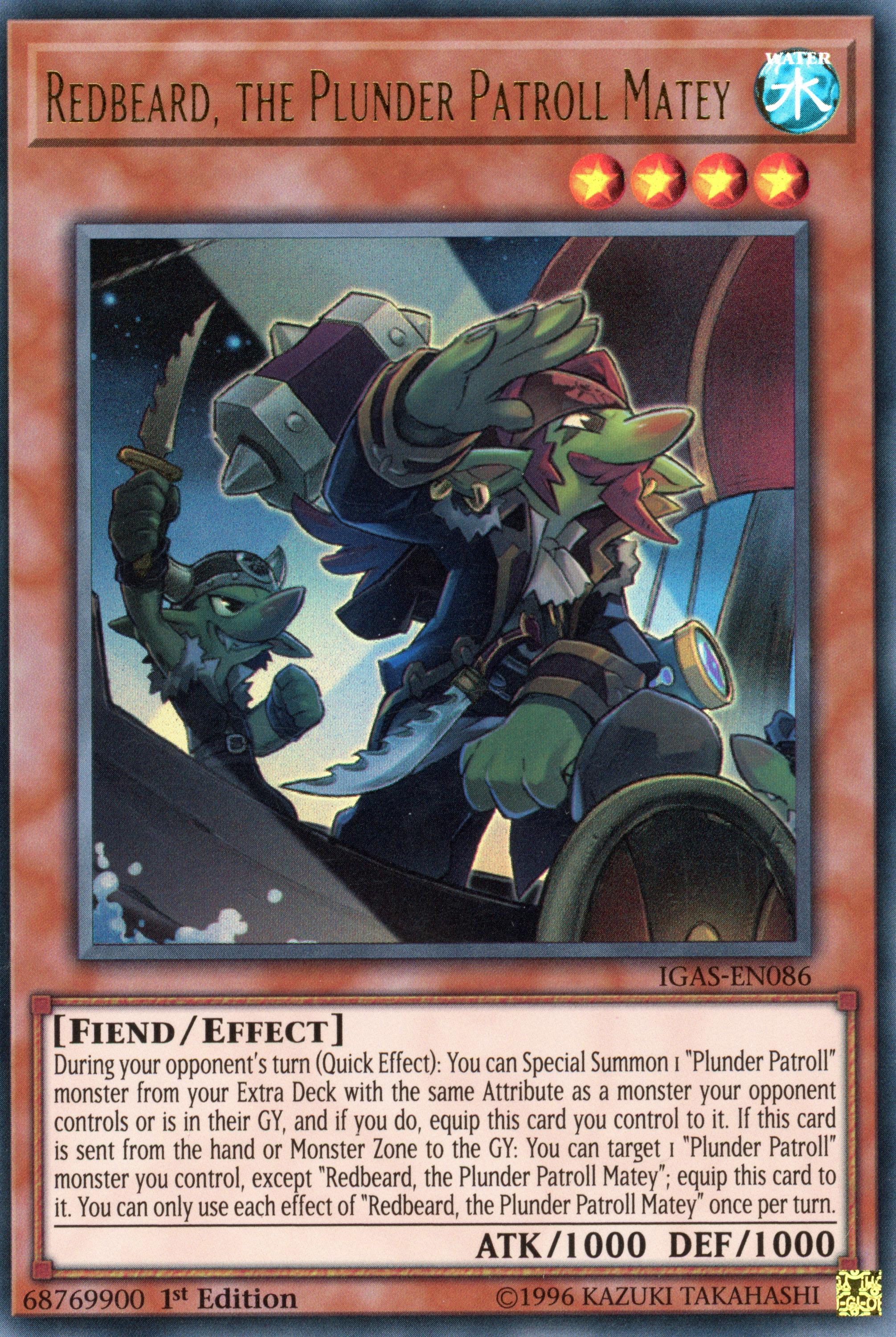 IGAS-EN086 - "Redbeard, the Plunder Patroll Matey" - Ultra Rare - Effect Monster - - Ignition Assault