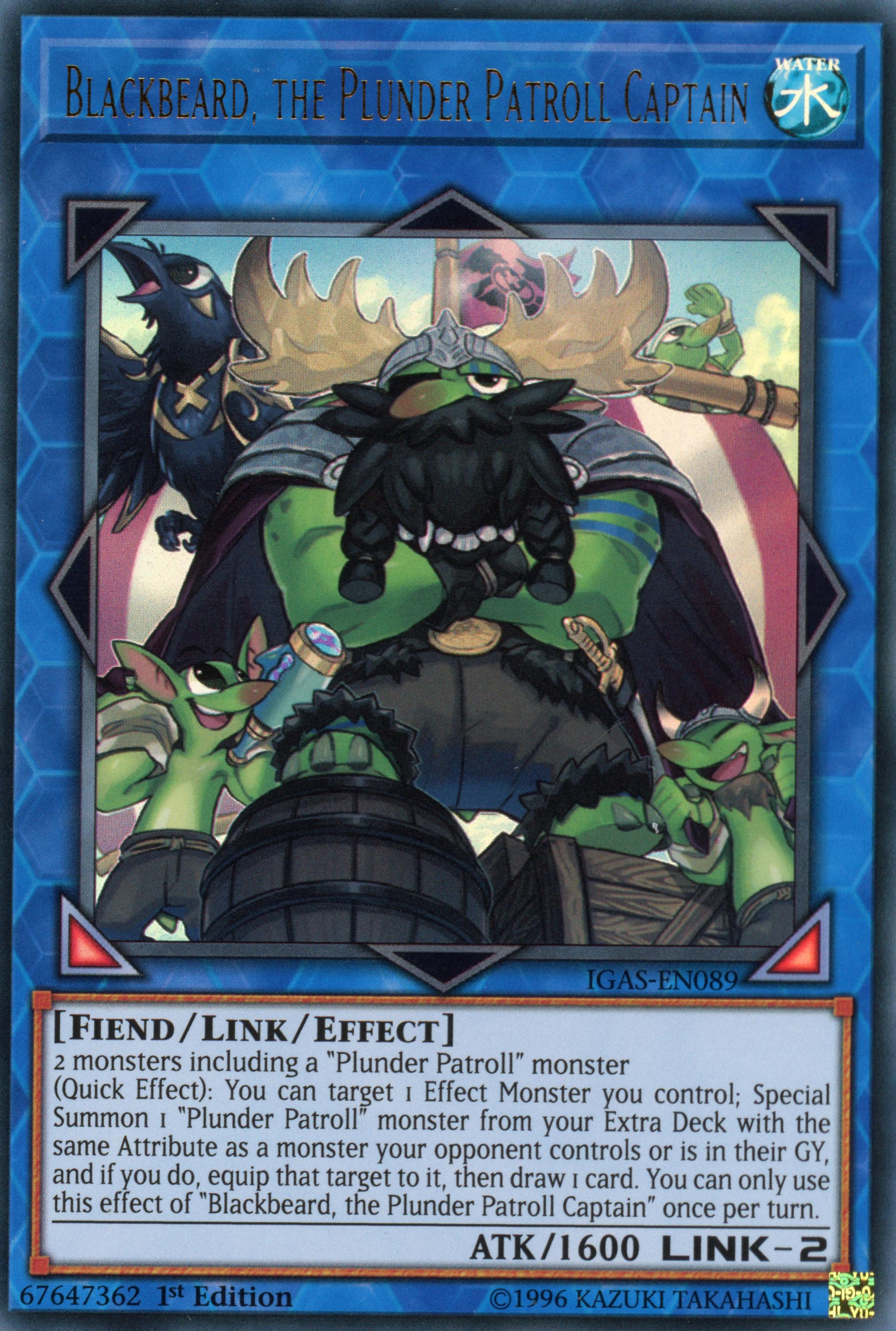 IGAS-EN089 - "Blackbeard, the Plunder Patroll Captain" - Ultra Rare - Effect Link Monster - - Ignition Assault