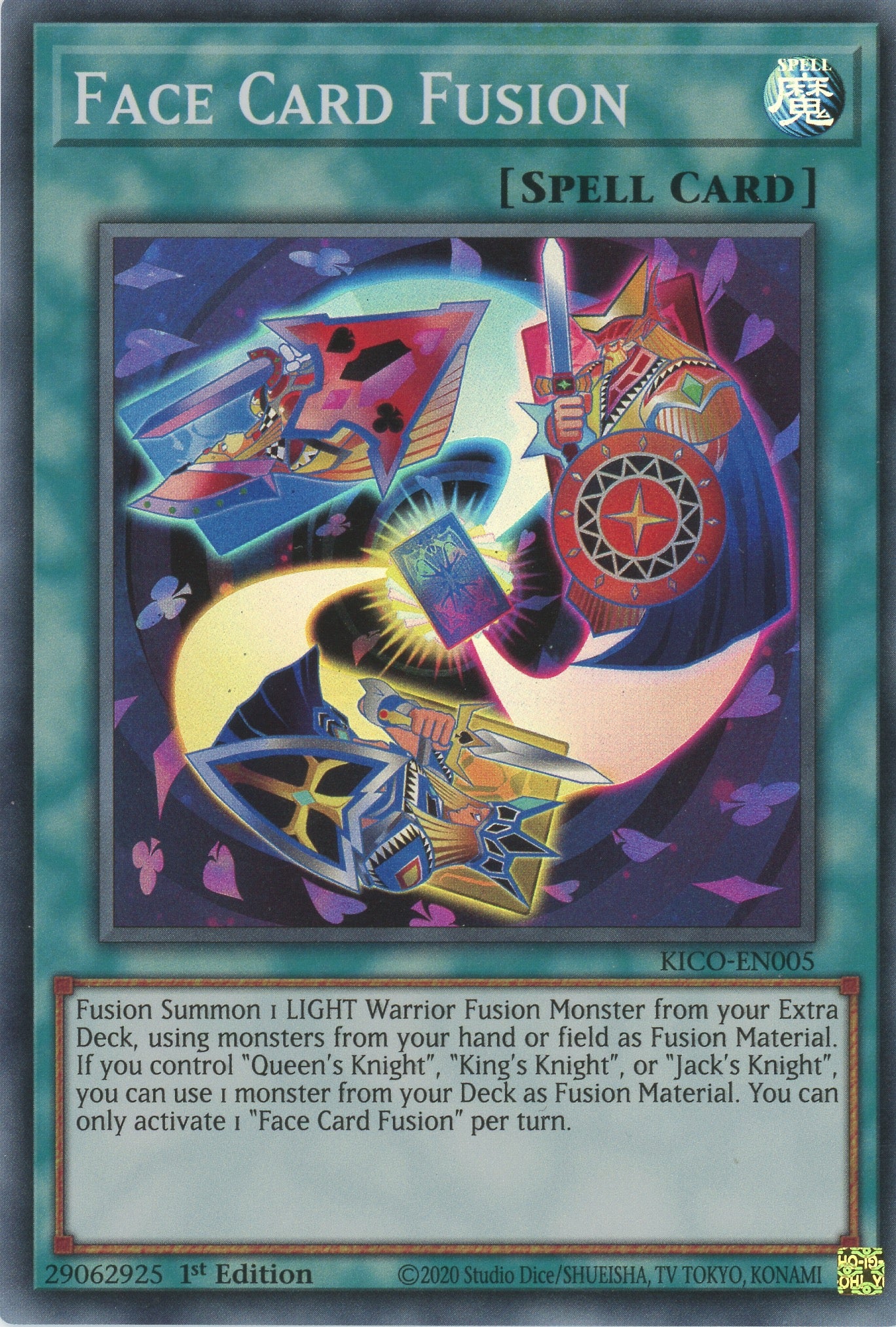 yugioh normal spell cards KICO-EN005 - Face Card Fusion - Super Rare - Normal Spell