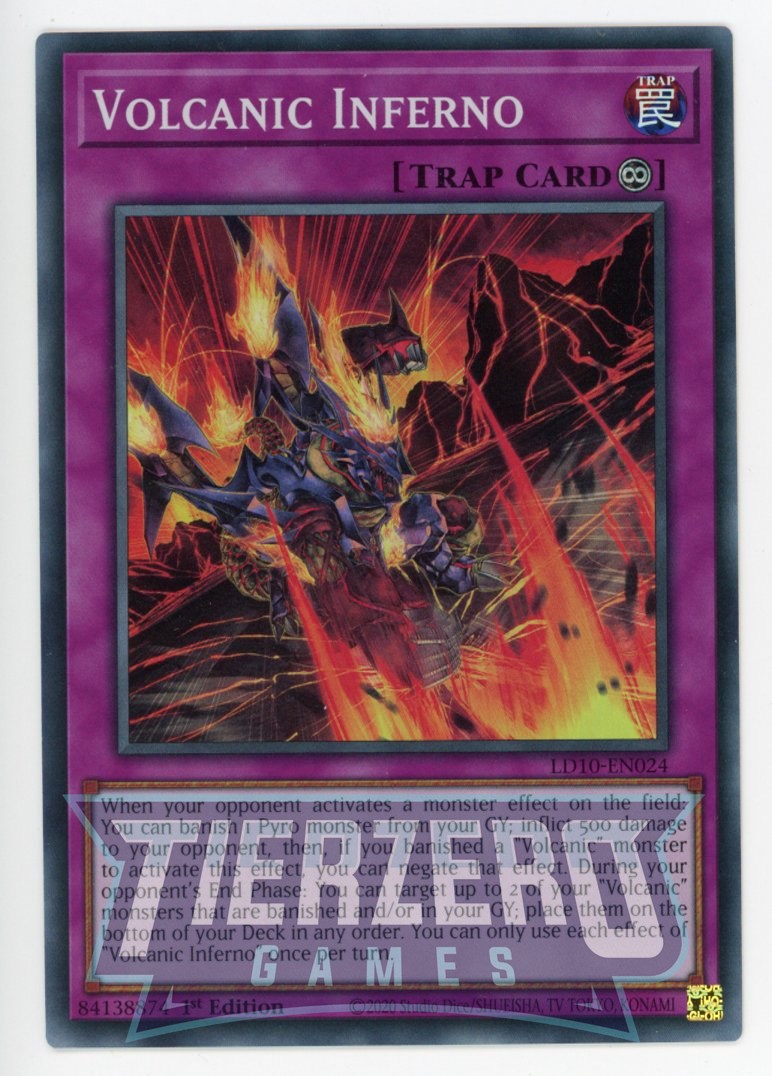 LD10-EN024 - Volcanic Inferno - Super Rare - Continuous Trap - Legendary Duelists 10 Soulburning Volcano