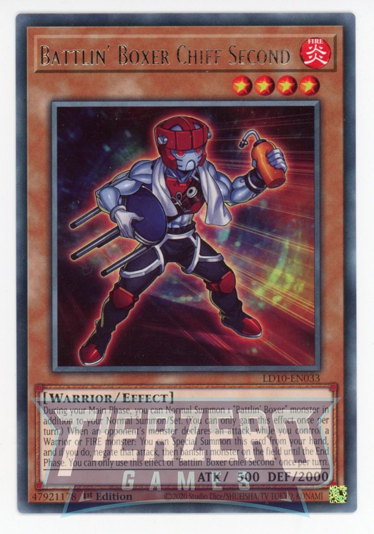 LD10-EN033 - Battlin' Boxer Chief Second - Rare - Effect Monster - Legendary Duelists 10 Soulburning Volcano