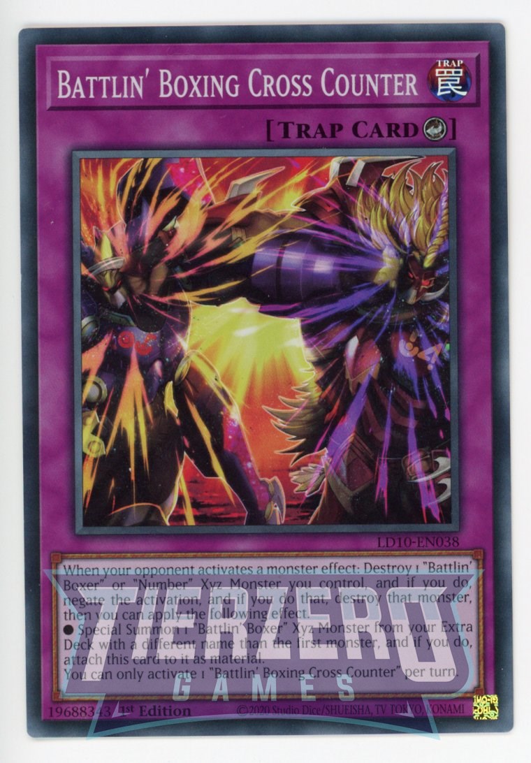 LD10-EN038 - Battlin' Boxing Cross Counter - Super Rare - Counter Trap LD10-EN038 - Battlin' Boxing Cross Counter - Super Rare - Counter Trap
