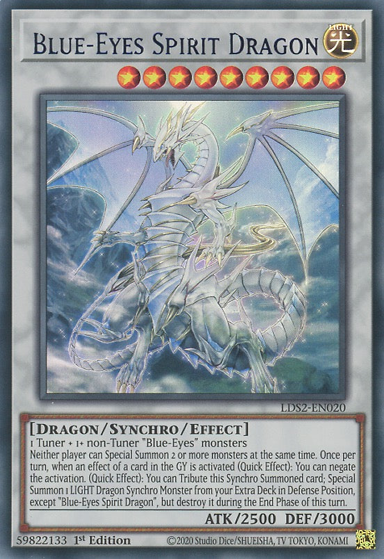 LDS2-EN020 - Blue-Eyes Spirit Dragon - Blue Ultra Rare - Effect Synchro Monster - Legendary Duelists Season 2