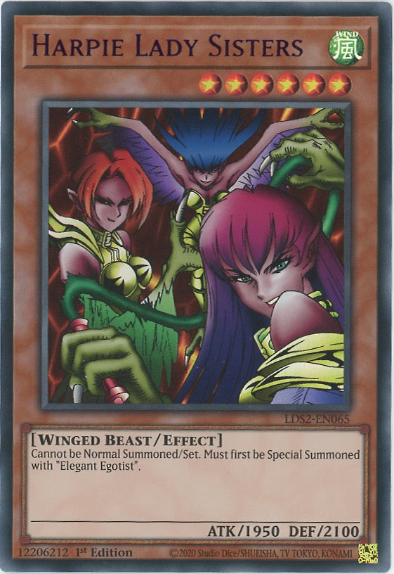 LDS2-EN065 - Harpie Lady Sisters - Purple Ultra Rare - Effect Monster LDS2-EN065 - Harpie Lady Sisters - Purple Ultra Rare - Effect Monster