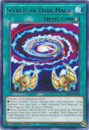 LED6-EN004 - Secrets of Dark Magic - Rare - Quick-Play Spell - 1st Edition 