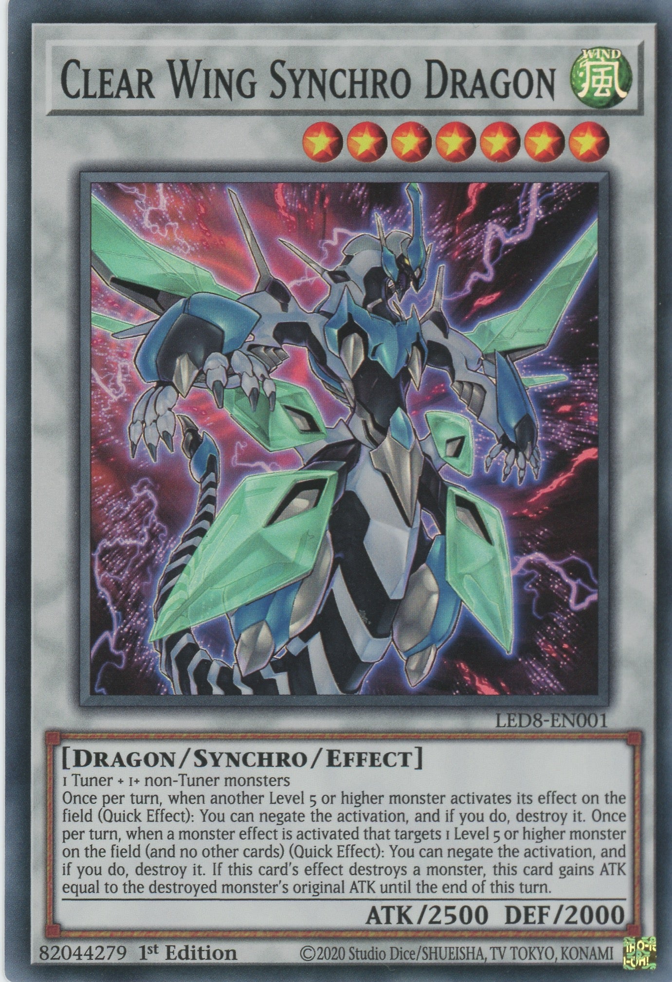 8 star synchro monsters LED8-EN001 - Clear Wing Synchro Dragon - Super Rare