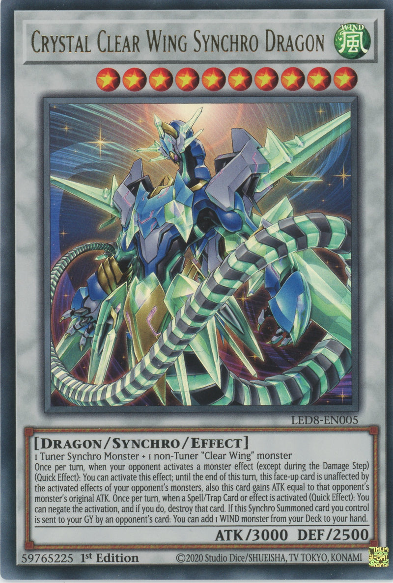 LED8-EN005 - Crystal Clear Wing Synchro Dragon - Ultra Rare - Effect Synchro Monster - Legendary Duelists 8 Synchro Storm