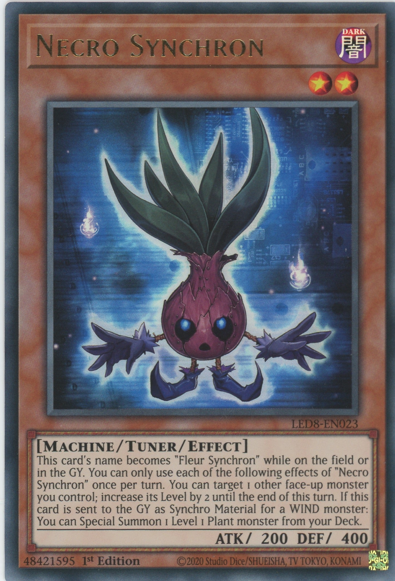 plant type tuner monsters LED8-EN023 - Necro Synchron - Ultra Rare - Effect Tuner monster