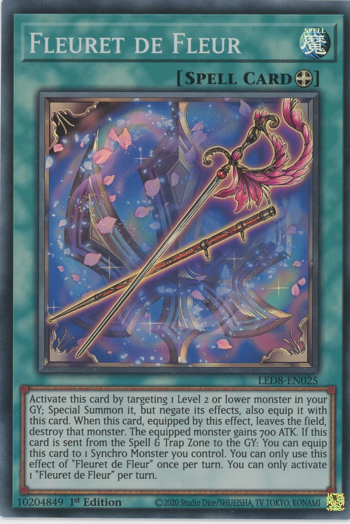 de spell yugioh card LED8-EN025 - Fleuret de Fleur - Super Rare - Equip Spell
