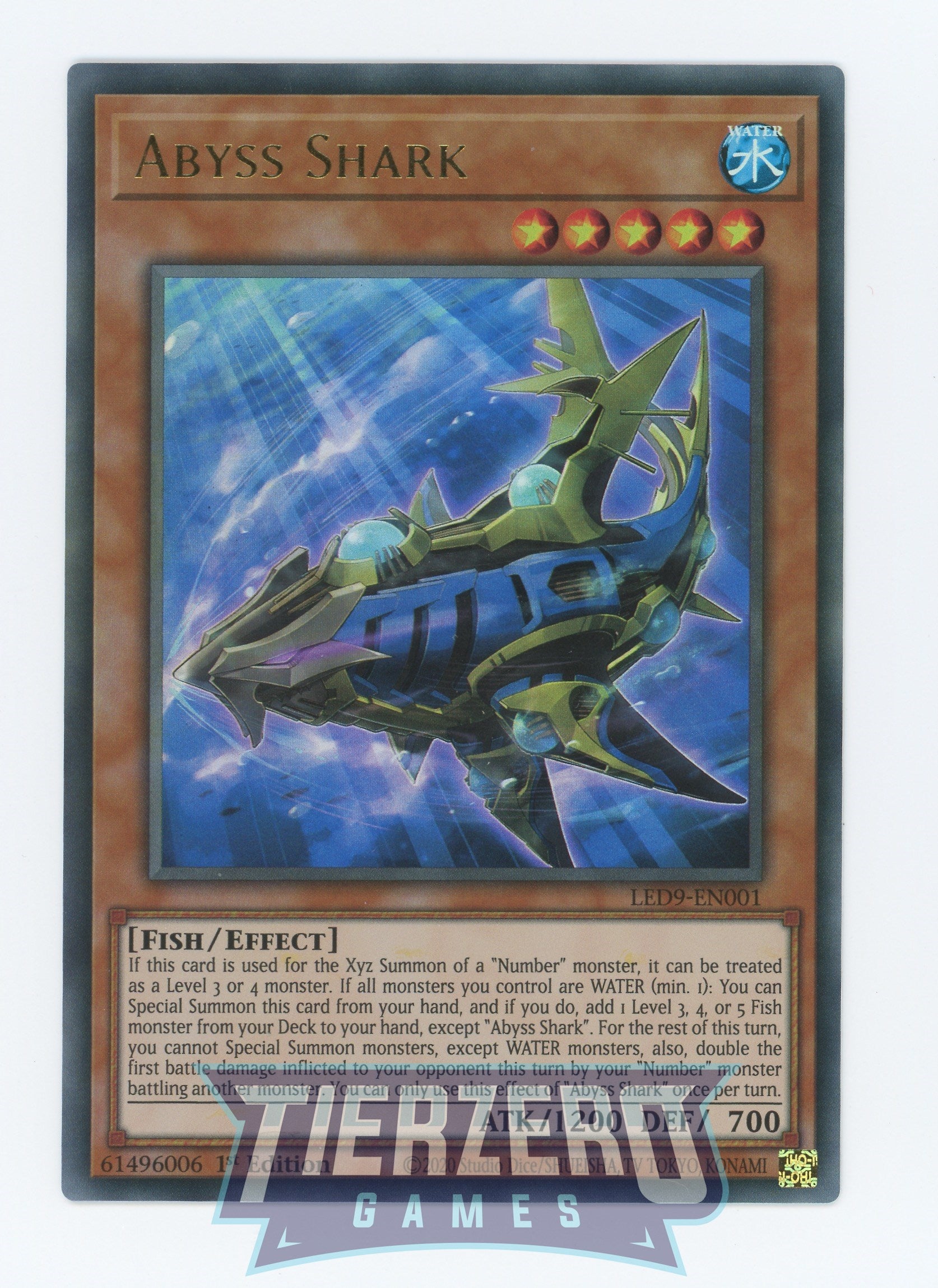 new shark cards yugioh LED9-EN001 - Abyss Shark - Ultra Rare - Effect Monster