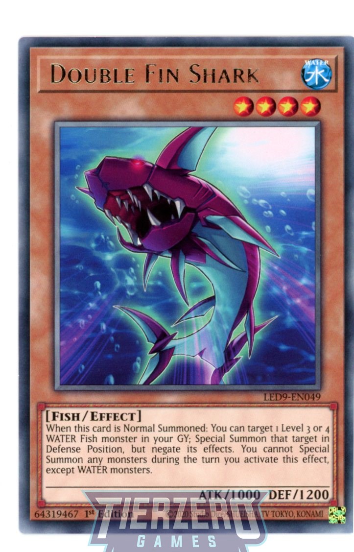 LED9-EN049 - Double Fin Shark - Rare - Effect Monster - Legendary Duelists 9 Duels from the Deep