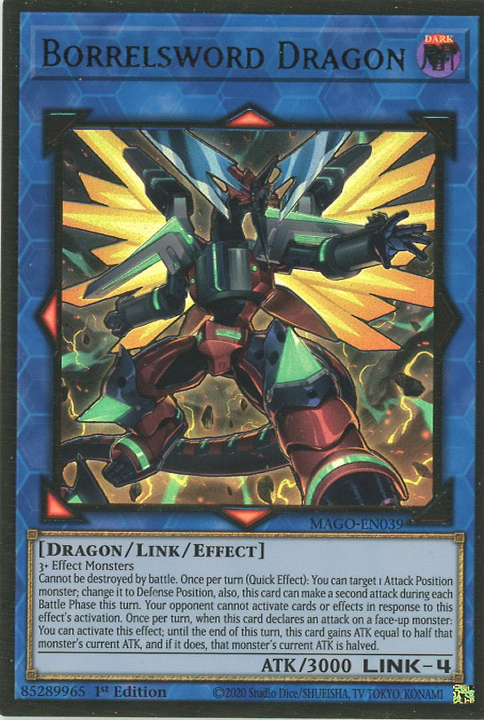 MAGO-EN039 - Borrelsword Dragon (alternate art) - Premium Gold Rare - MAGO-EN039 - Borrelsword Dragon (alternate art) - Premium Gold Rare -