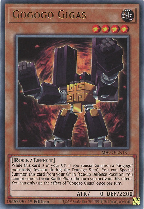 MAGO-EN121 - Gogogo Gigas - Gold Letter Rare - Effect Monster - Maximum Gold