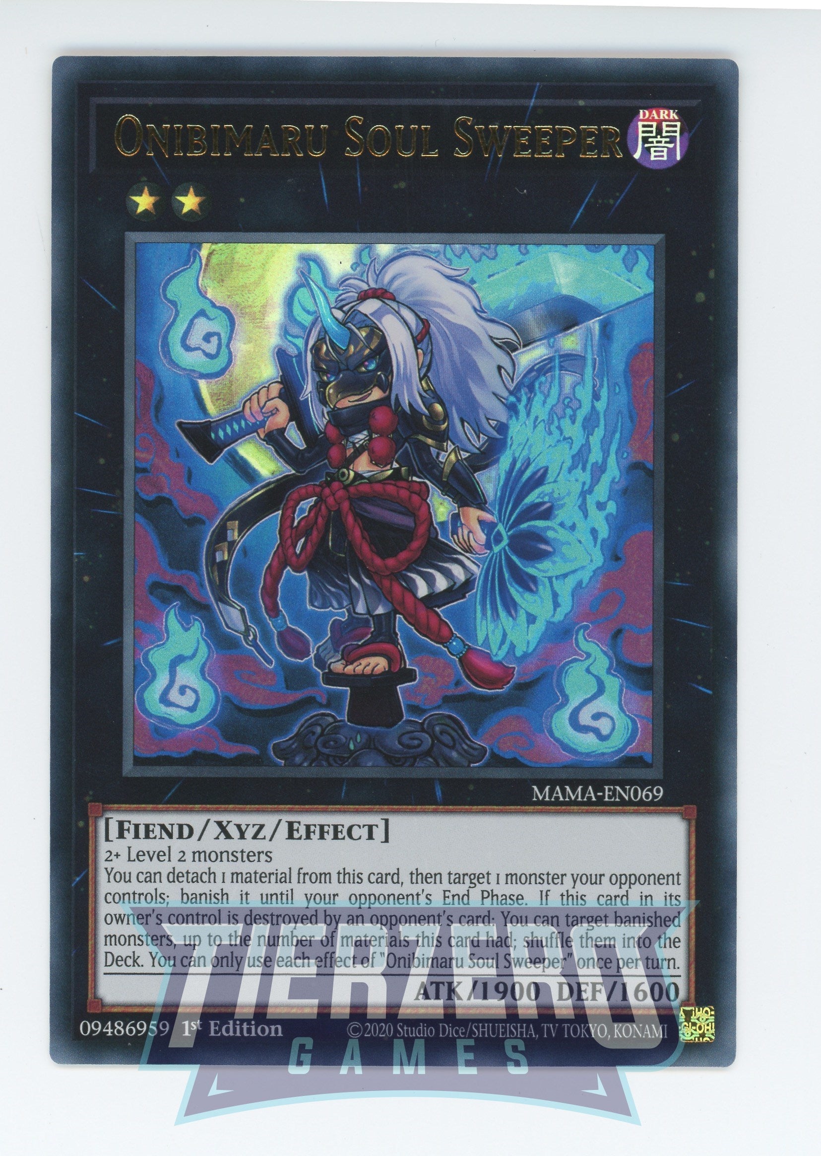 MAMA-EN069 - Onibimaru Soul Sweeper - Ultra Rare - Effect Xyz Monster -  Magnificent Mavens