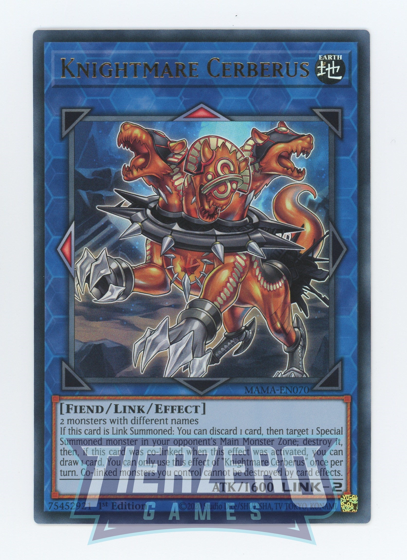 MAMA-EN070 - Knightmare Cerberus - Ultra Rare - Effect Link Monster -