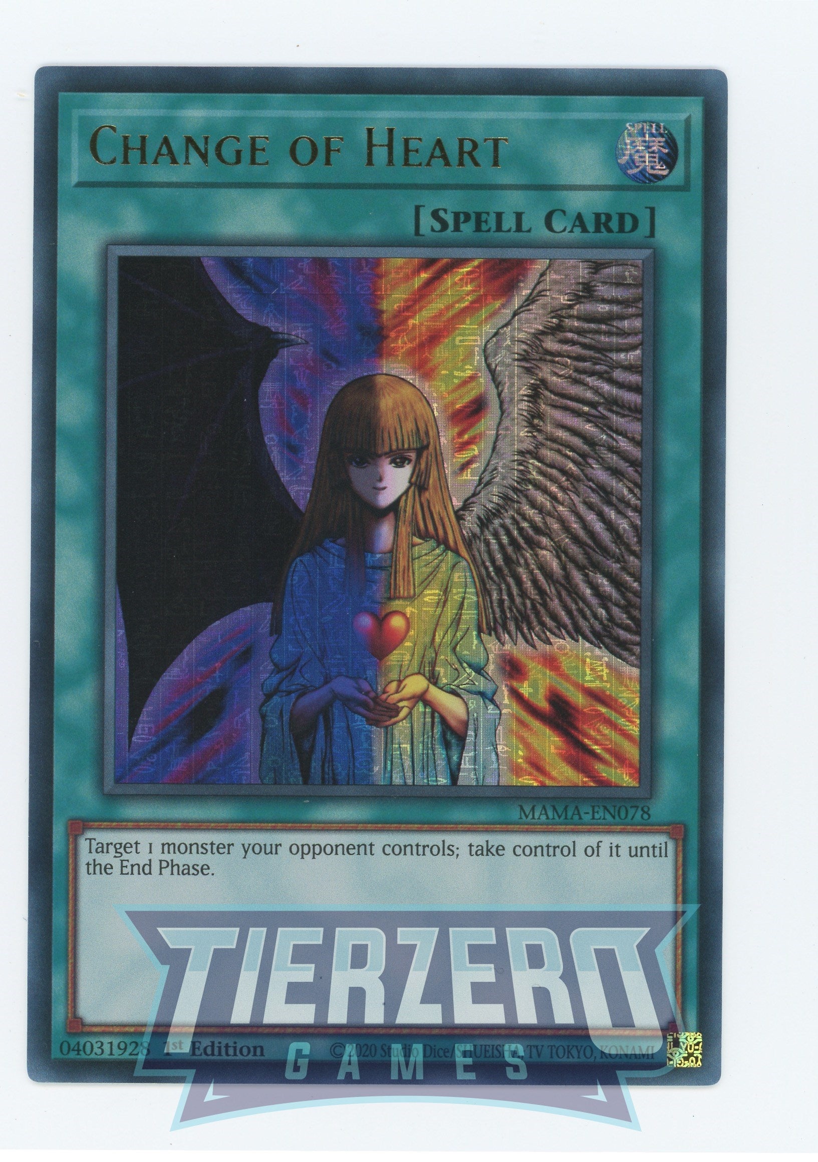 yugioh card change of heart MAMA-EN078 - Change of Heart - Pharaoh Ultra Rare - Normal Spell