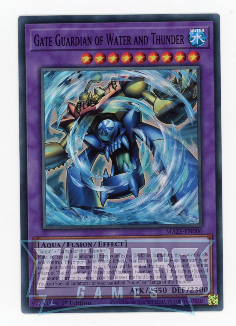 MAZE-EN006 - Gate Guardian of Water and Thunder - Super Rare - Effect MAZE-EN006 - Gate Guardian of Water and Thunder - Super Rare - Effect