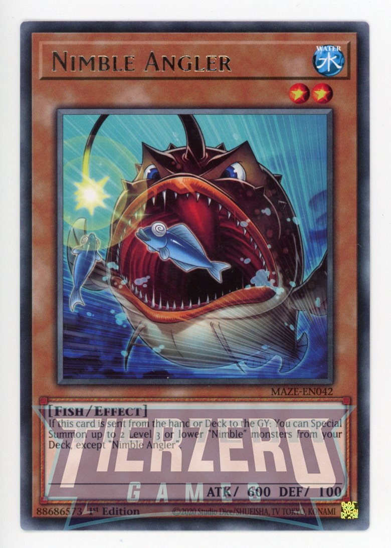 animal yugioh cards MAZE-EN042 - Nimble Angler - Rare - Effect Monster