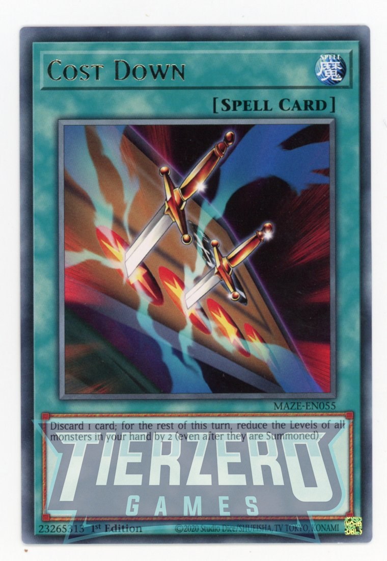 MAZE-EN055 - Cost Down - Rare - Normal Spell - Maze of Memories MAZE-EN055 - Cost Down - Rare - Normal Spell - Maze of Memories