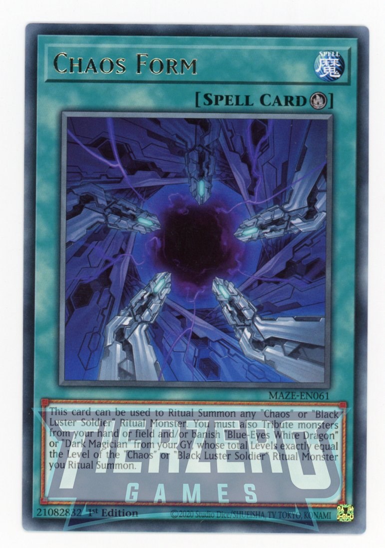 MAZE-EN061 - Chaos Form - Rare - Ritual Spell - Maze of Memories MAZE-EN061 - Chaos Form - Rare - Ritual Spell - Maze of Memories