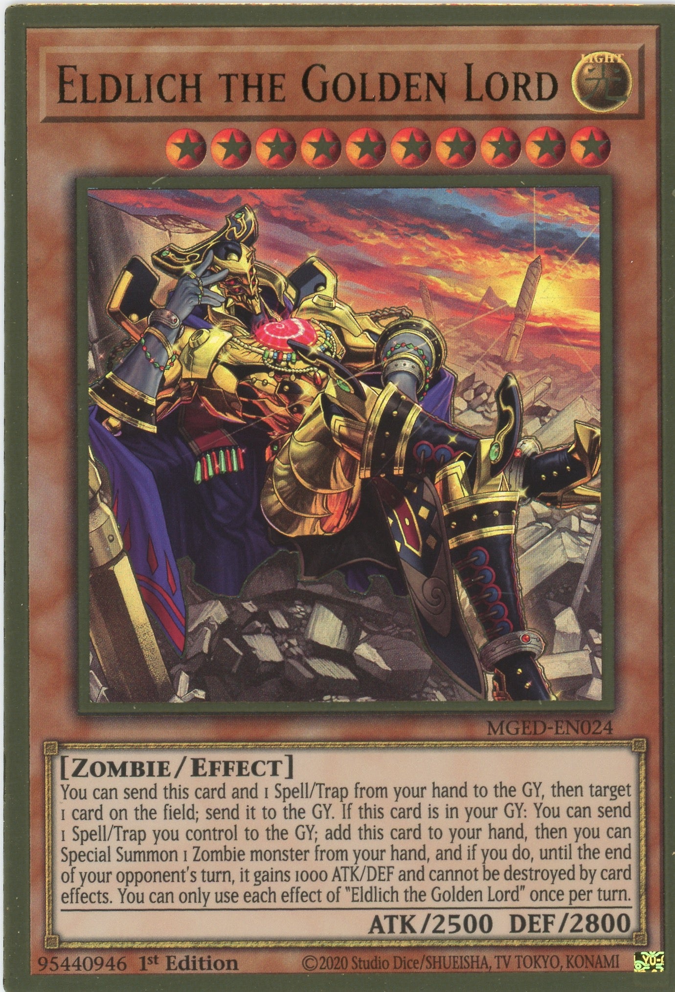 MGED-EN024 - Eldlich the Golden Lord (alternate art) - Premium Gold Ra MGED-EN024 - Eldlich the Golden Lord (alternate art) - Premium Gold Ra