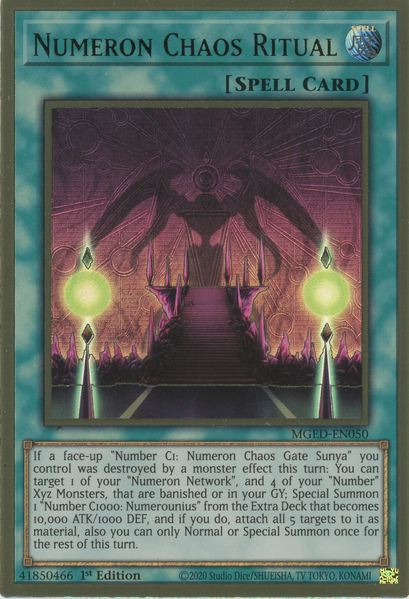 yugioh maximum gold el dorado card prices MGED-EN050 - Numeron Chaos Ritual - Premium Gold Rare