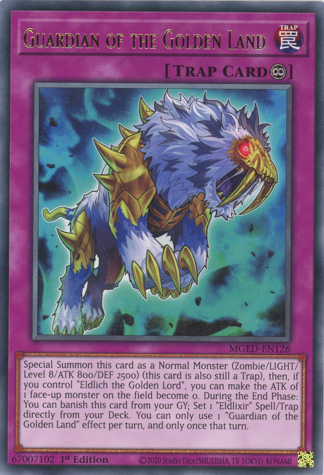 MGED-EN126 - Guardian of the Golden Land - Rare - Continuous Trap - Ma MGED-EN126 - Guardian of the Golden Land - Rare - Continuous Trap - Ma