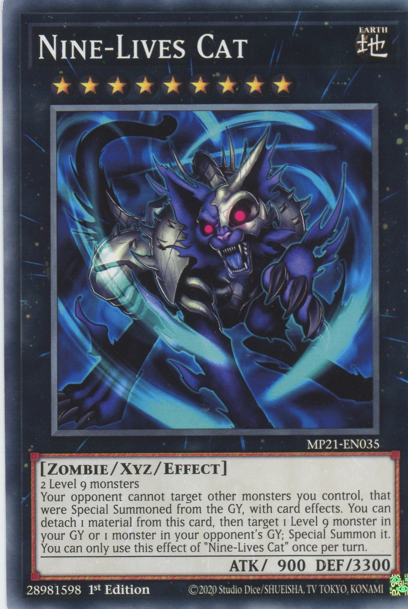 yugioh zombie xyz cards MP21-EN035 - Nine-Lives Cat - Common - Effect Xyz Monster